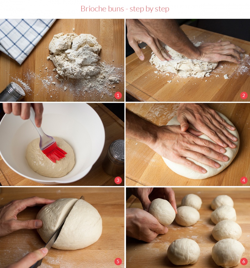 making brioche buns step by step