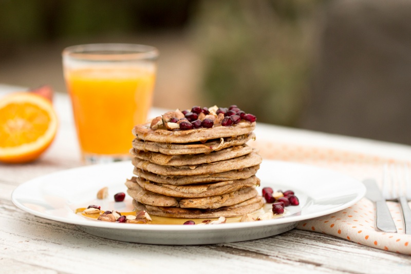 vegan banana pancakes stack