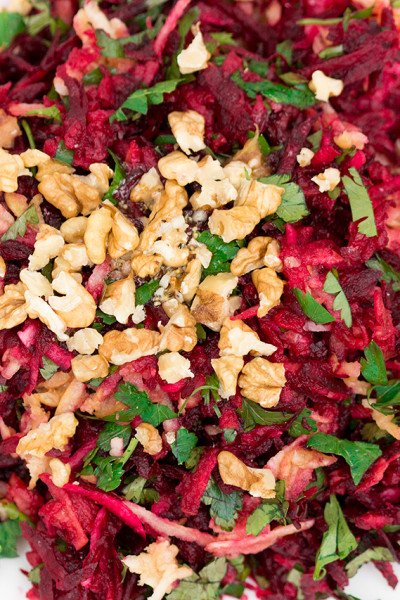 beetroot and apple salad close up