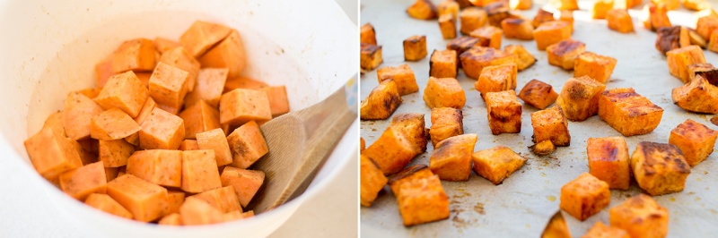 sweet potatoes roasting