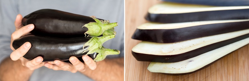 aubergine sliced