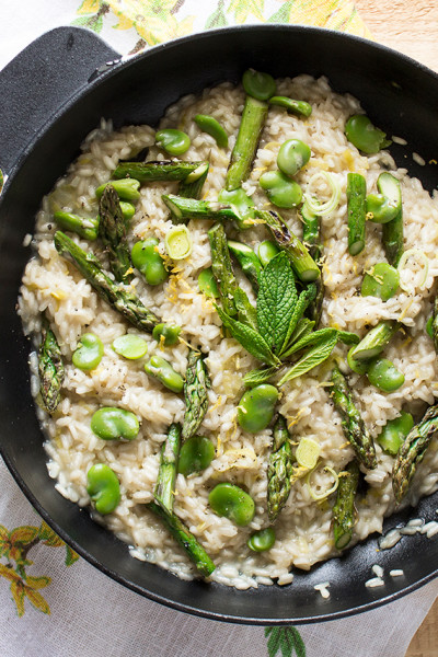 spring risotto for four