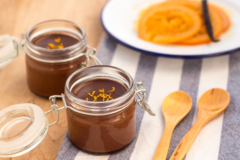 two chocolate orange pots