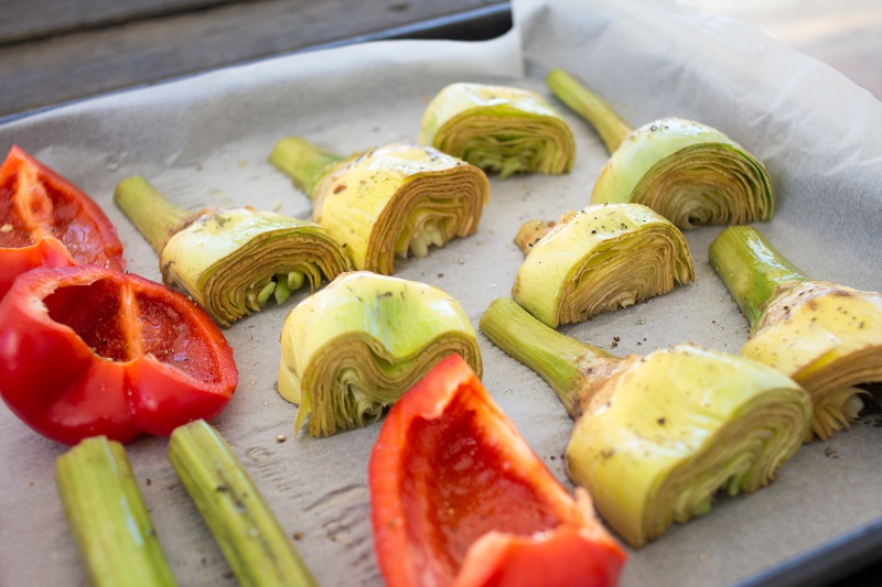 veg ready for roasting