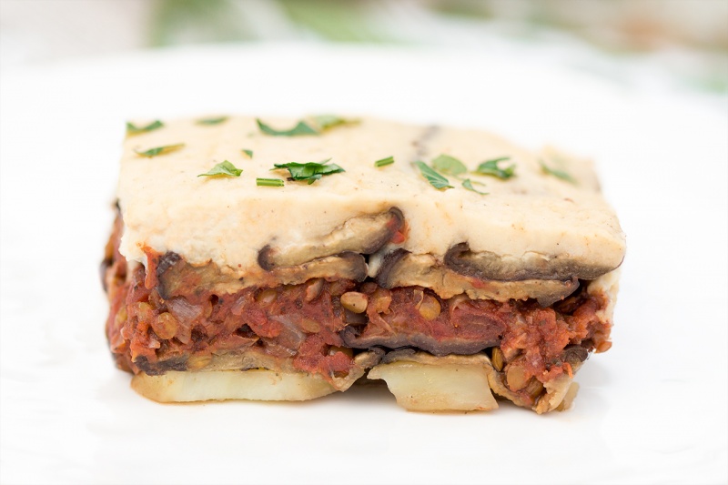 vegan moussaka portion