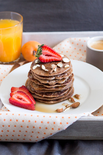 buckwheat pancakes breakfast in bed