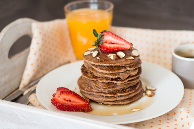 vegan buckwheat pancakes up close