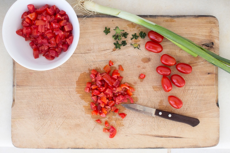 making tomato salsa
