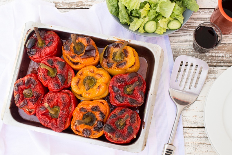 yemista greek stuffed peppers