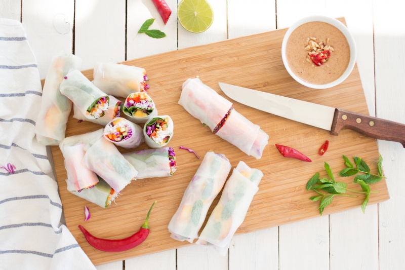 Tofu rice paper rolls - Lazy Cat Kitchen