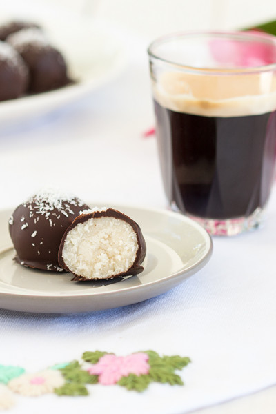 rum coconut truffles cross section