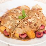 Vegan crêpes with fruit and maple caramel-image