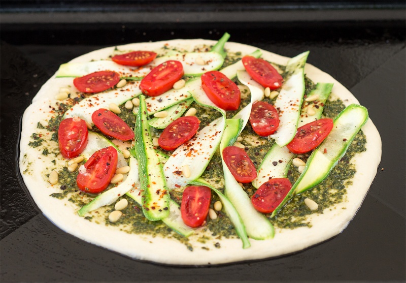 vegan pizza before baking