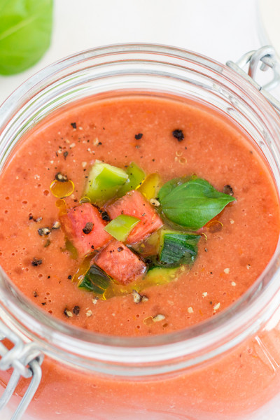 Chilled watermelon gazpacho