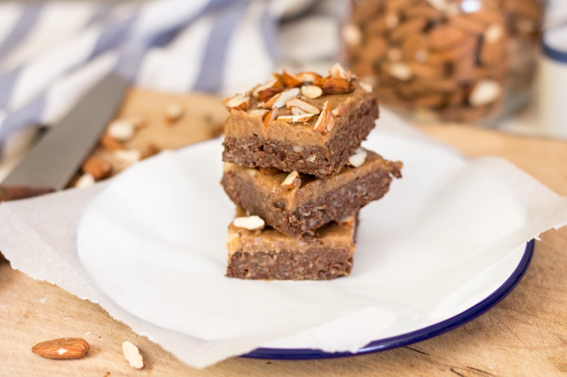 frozen raw brownies stack