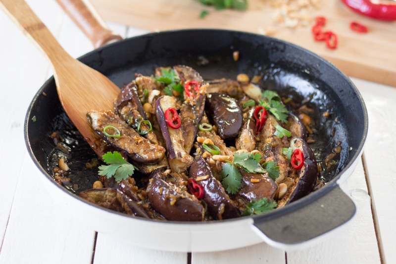 vegan Kung Pao chicken In Pan