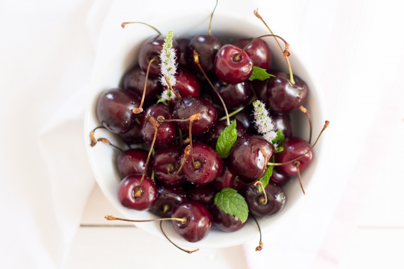 cherries in a bowl