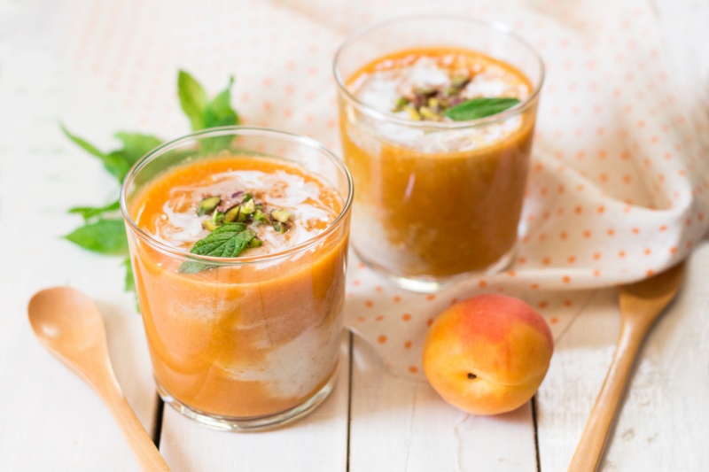 raw apricot buckwheat porridge two portions