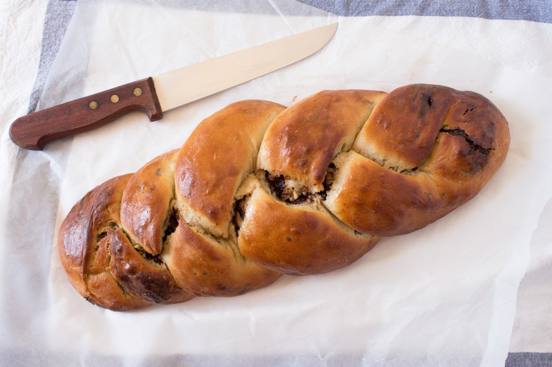 chocolate walnut vegan challah whole