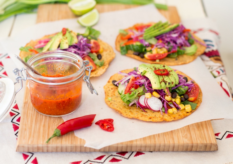 gluten free tacos and fiery pepper sauce