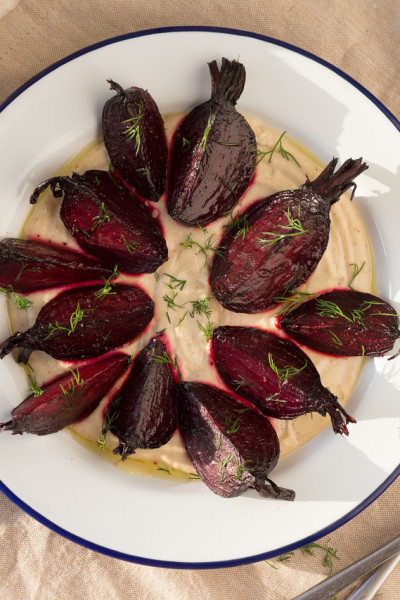 beetroot with Greek skordalia sauce