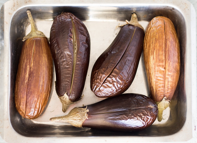 pre roasted aubergines