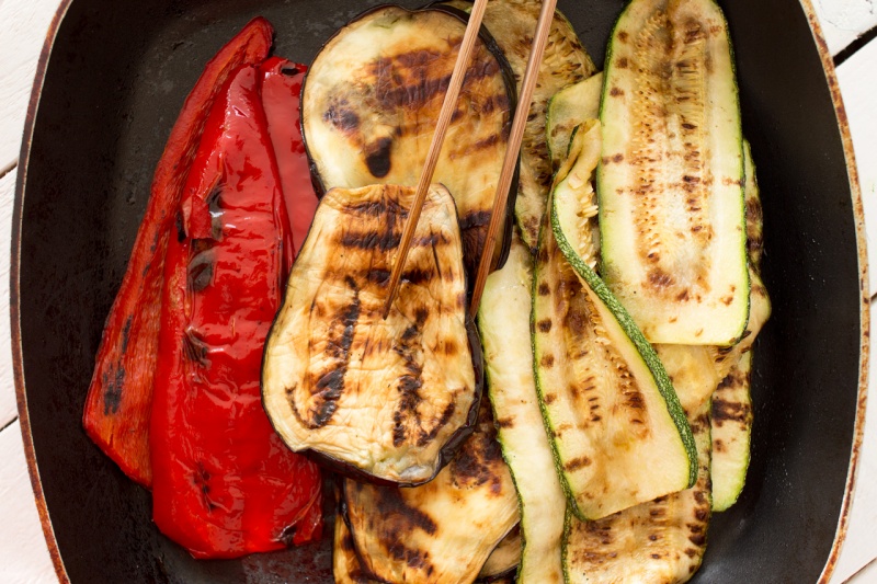 Mediterranean vegan sandwich grilled vegetables