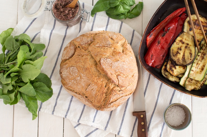 Mediterranean vegan sandwich ingredients