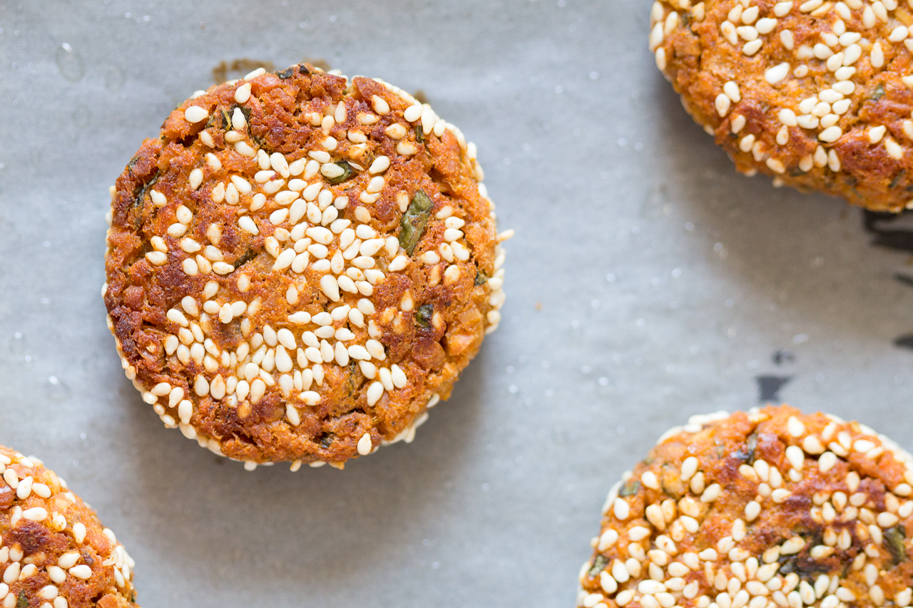 Baked sweet potato falafels with tahini sauce - Lazy Cat Kitchen