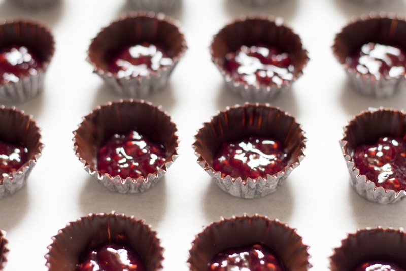 Vegan chilli chocolate raspberry cups - Lazy Cat Kitchen