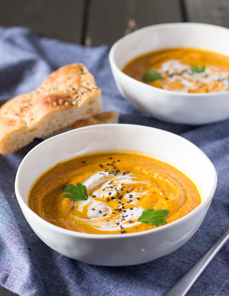 Curried carrot and lentil soup - Lazy Cat Kitchen