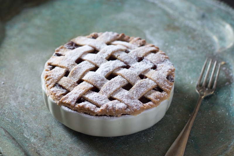 lattice apple pie close up