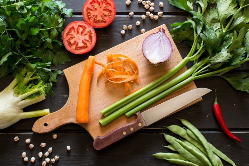 chickpea and vegetable soup with pesto ingredients