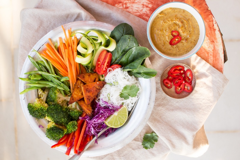 indonesian gado-gado salad top down