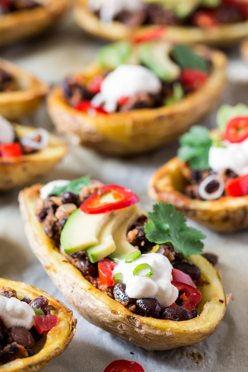 mexican potato skins close up