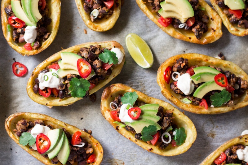 mexican potato skins top down close