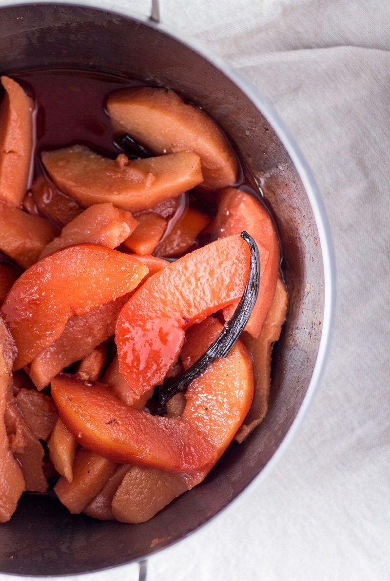 stewed poached quince