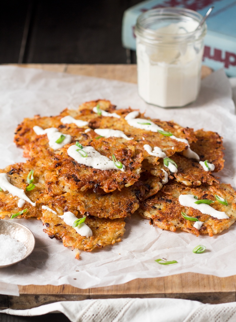 vegan latkes serving suggestion