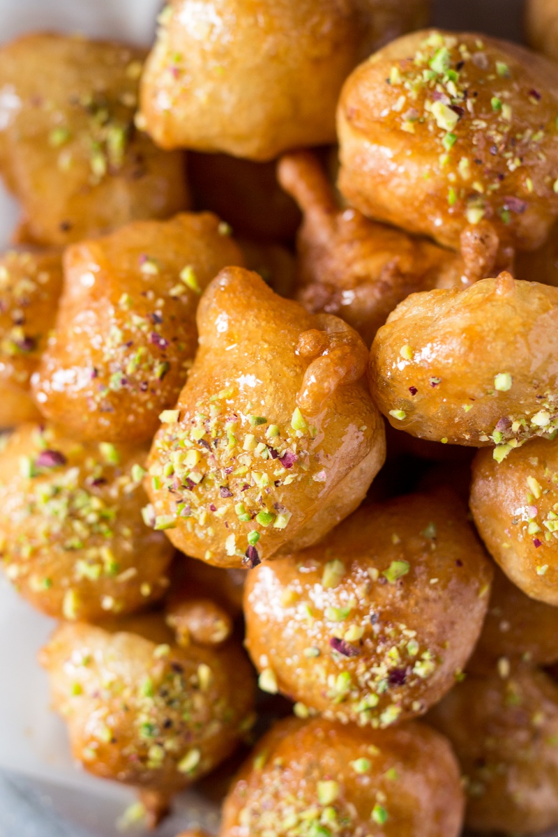 loukoumades greek doughnuts close up