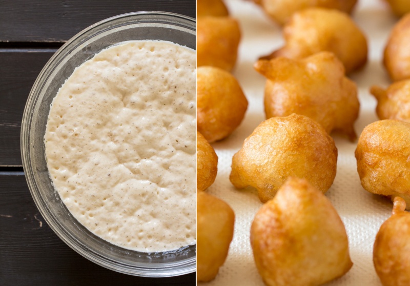 loukoumades greek doughnuts dough and fried puffs