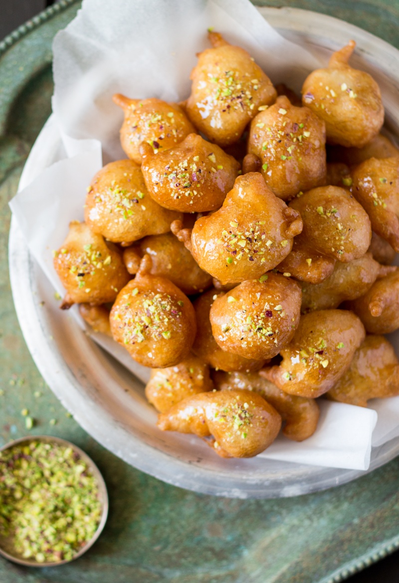 loukoumades greek doughnuts top down