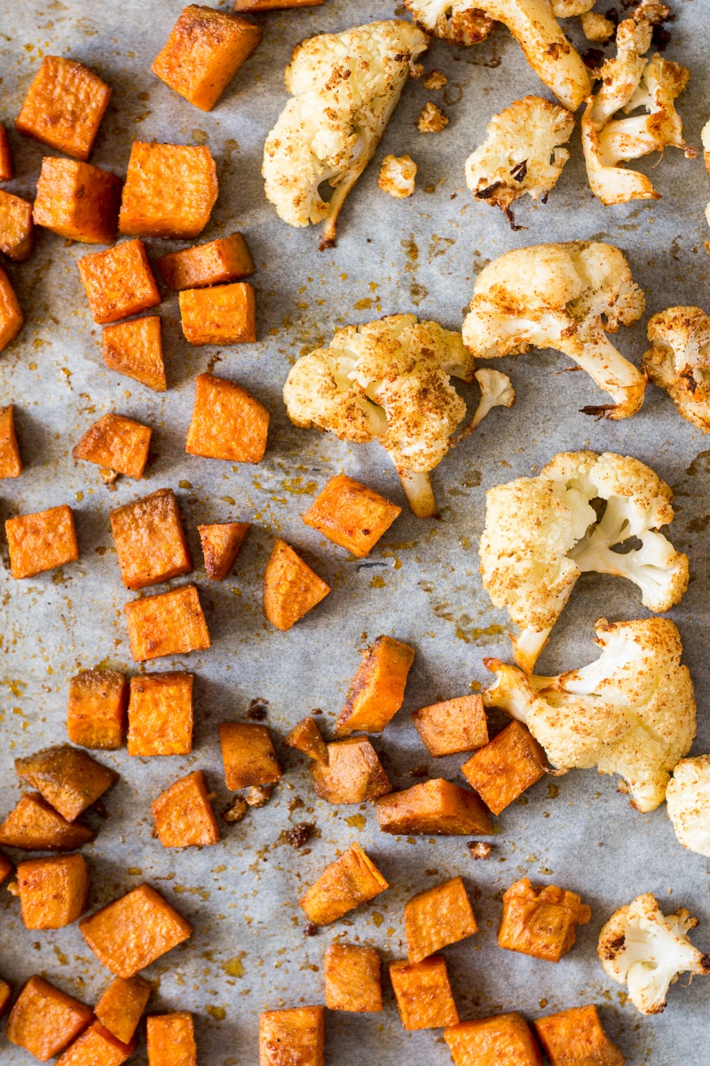 roasted-sweet-potatoes-and-cauliflower