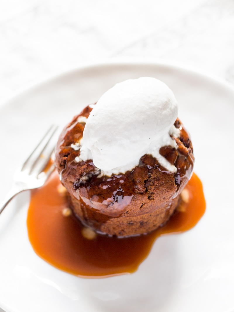sticky toffee pudding portion