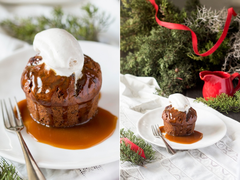 sticky toffee pudding with vanilla ice cream duo