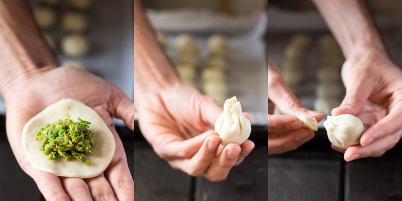 baked pea kachori step by step