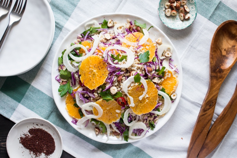 vegan fennel orange salad for six