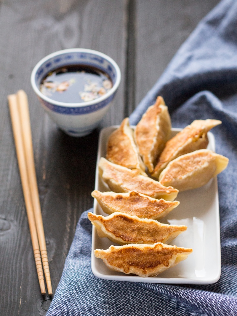 spicy butternut squash dumplings with dipping sauce