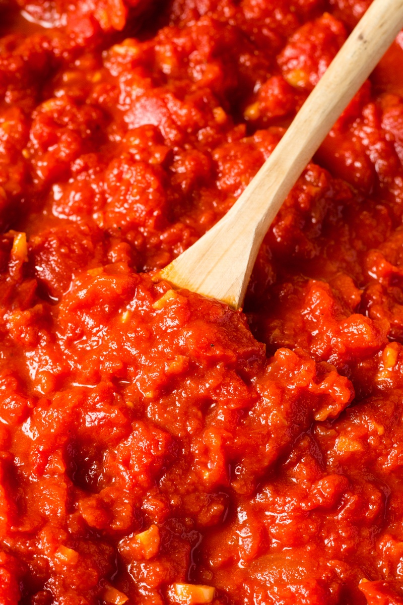 vegan tomato sauce close up