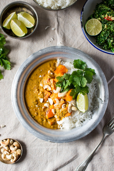 pumpkin coconut curry top down