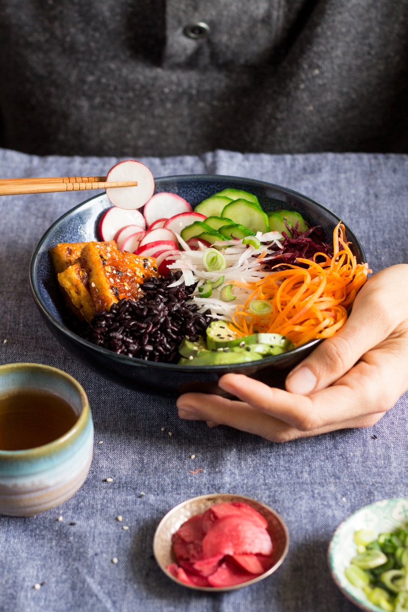 vegan sushi bowl portion